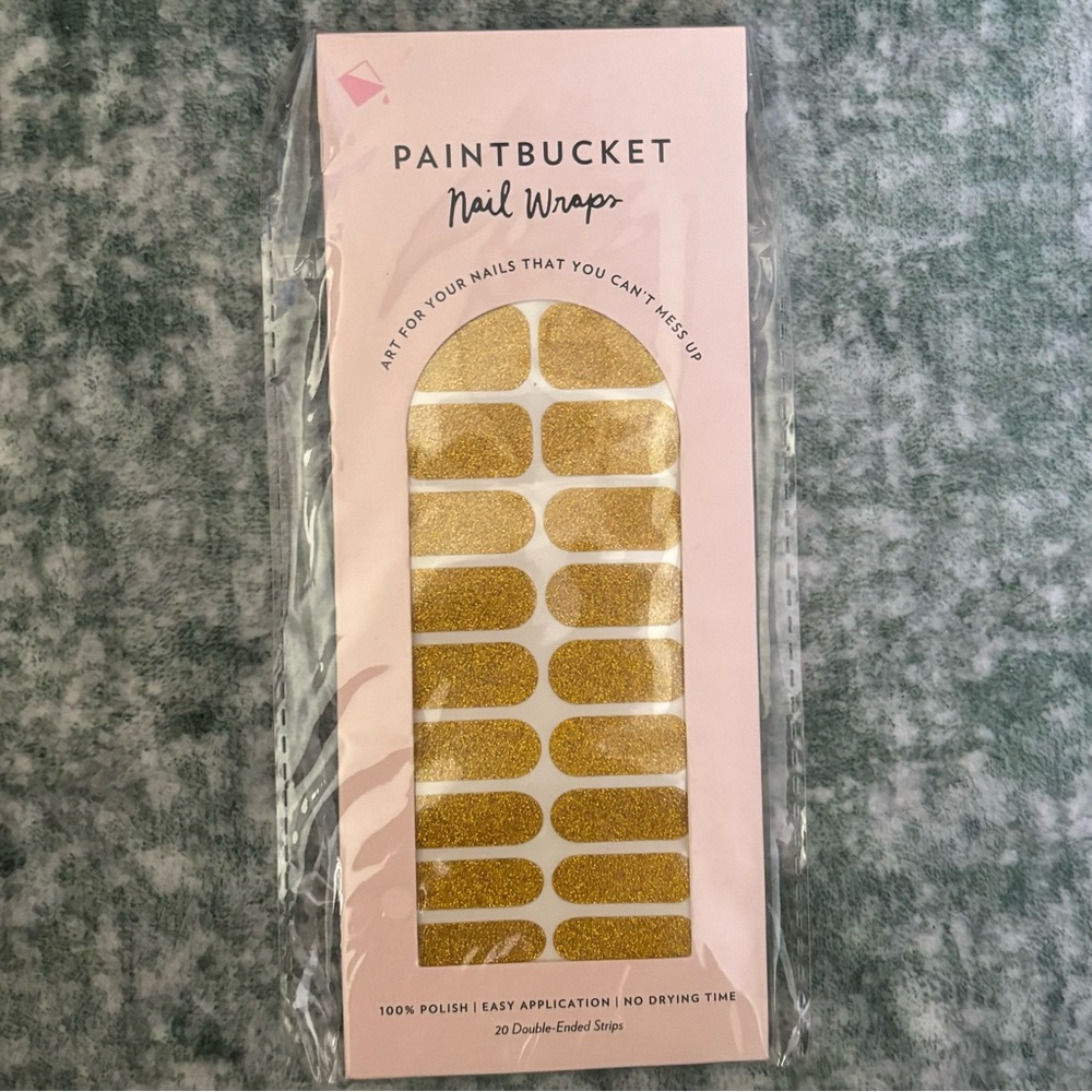 Gold glitter nail wraps
